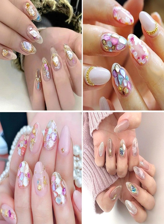 BSBTBZ 6Grids Colorful Abalone Seashell Stone Nail Art Charms 3D Irregular Shell Stone Nail Charms for Acrylic Nails Abalone Shell Texture Design Nail Art Jewelry for Women DIY Manicure Crafts Decor Supplies - Image 5